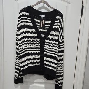White Birch Monochrome Patterned Cardigan